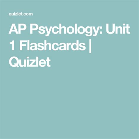15 terms. . Ap psych unit 1 flashcards